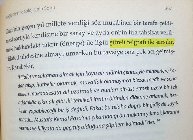 Kazım Karabekir'in hâtıratında naklettiğine göre, Mustafa Kemal, aslında padişahlığın-hilafetin kendisine verilmesini bekliyormuş. Verilmeyeceğini anlayınca hasmı olmuş. Ben bunu Mehmed Doğan Hoca merhumun Mağlubiyet İdeolojisinin Sonu kitabından alıyorum. #kitap #tarih
