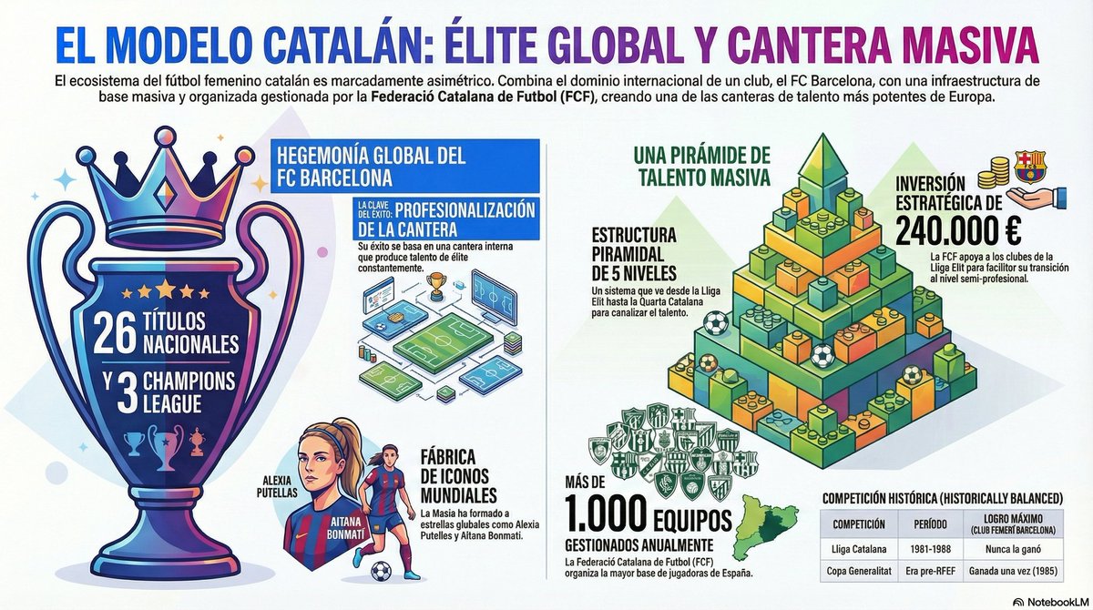 futfemcat's tweet photo. 1/ 🤯 ¡HEGEMONÍA GLOBAL!  
El secreto del éxito del FC Barcelona Femenino no es solo el dinero.  
Es la Cantera Masiva.  
Un modelo que está reescribiendo la historia del fútbol femenino.  
🧵 Abro hilo https://t.co/AnzGvCppfl