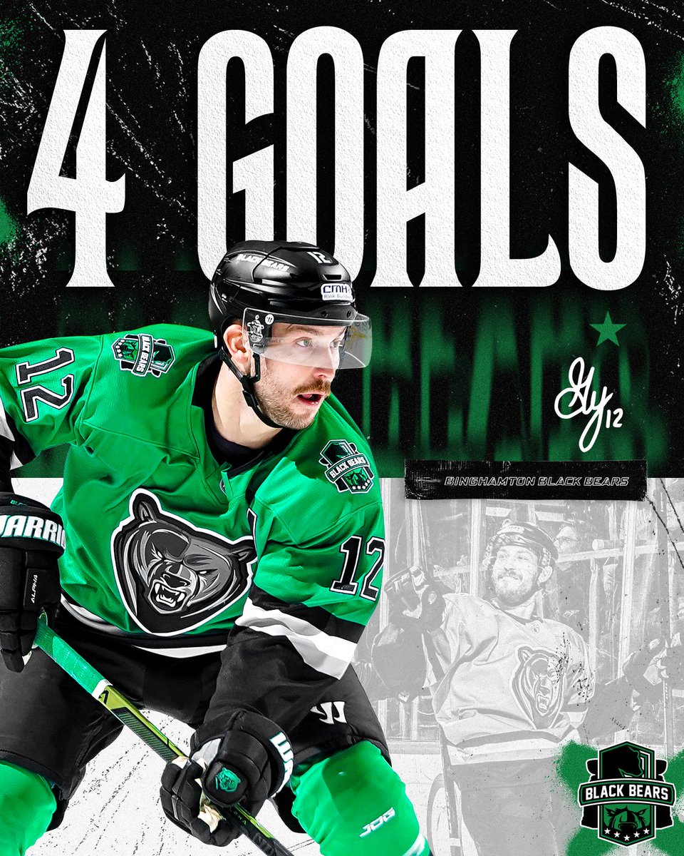 BlackBearsFPHL's tweet photo. One for the record books!
Gavin Yates has become the 2nd player in franchise history to score FOUR goals in a single game joining Connor Smith, congratulations!
#BearWitness | #YourCityYourTeam https://t.co/ZDuYprxGam
