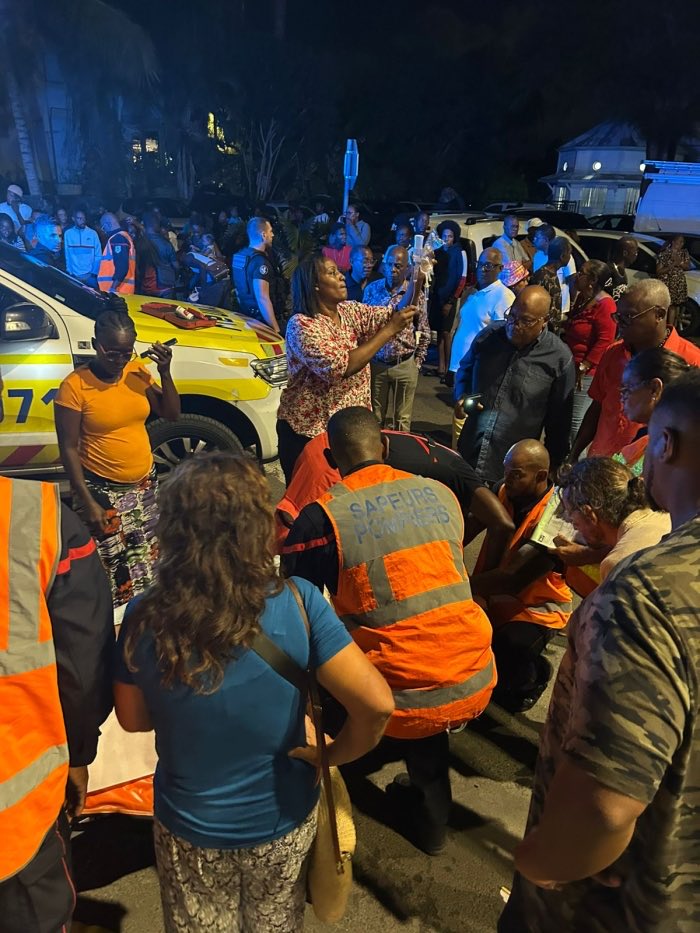 geotechwar's tweet photo. Sainte-Anne, Guadeloupe Update: Driver arrested for plowing into Christmas crowd at Schoelcher Square on Dec 5, injuring ~19 incl children; 3 serious. #car_crash
Now confirmed under alcohol & drugs influence—not medical issue. Probe ongoing, victims treated. https://t.co/6Uy4hF9xA2
