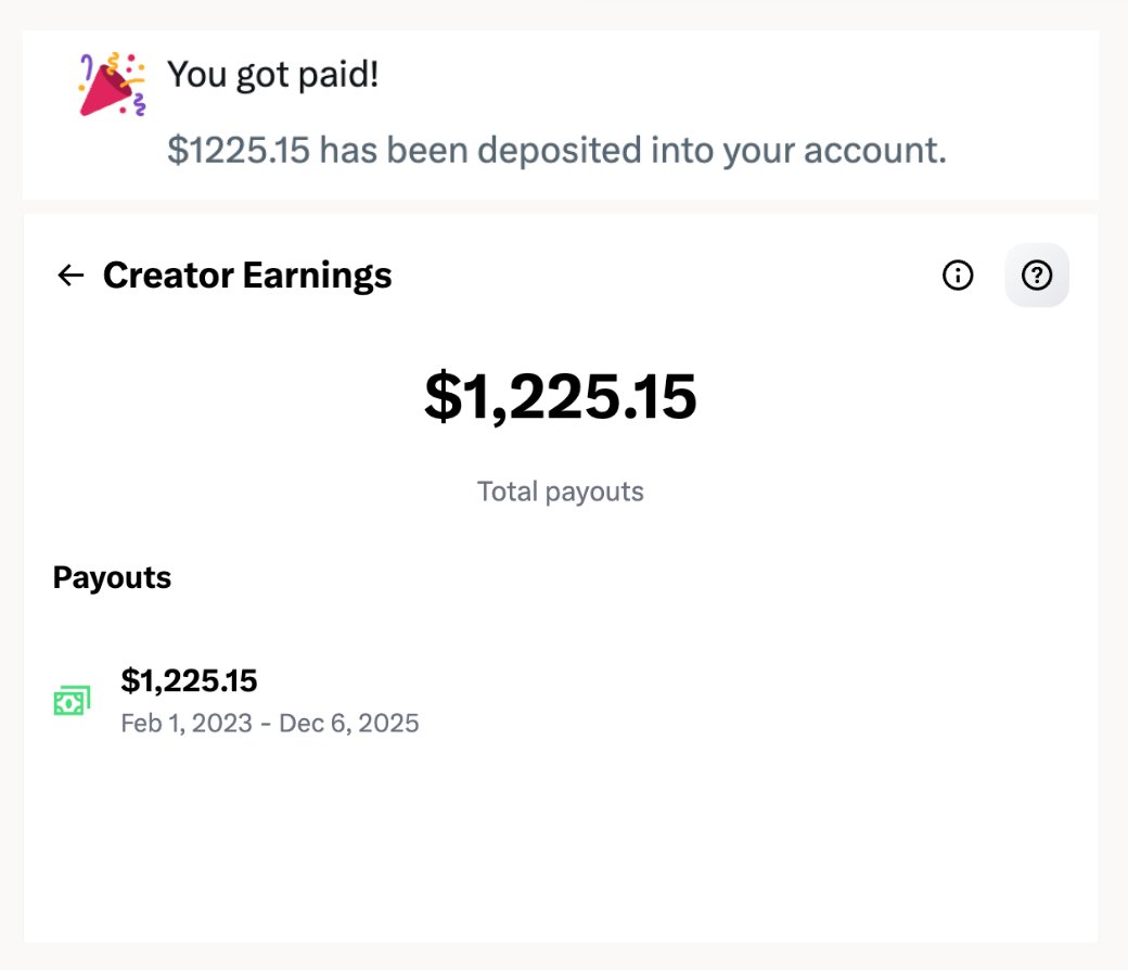 2년 전에 X 계정을 만들었는데, 아마 올해 초에 크리에이터 수익 공유 조건을 충족했던 것 같은데요? 정확히 기억은 안 나네요. 노출 요건은 그보다 더 일찍 충족했던 것 같은데, 아직 검증된 팔로워가 부족하네요.