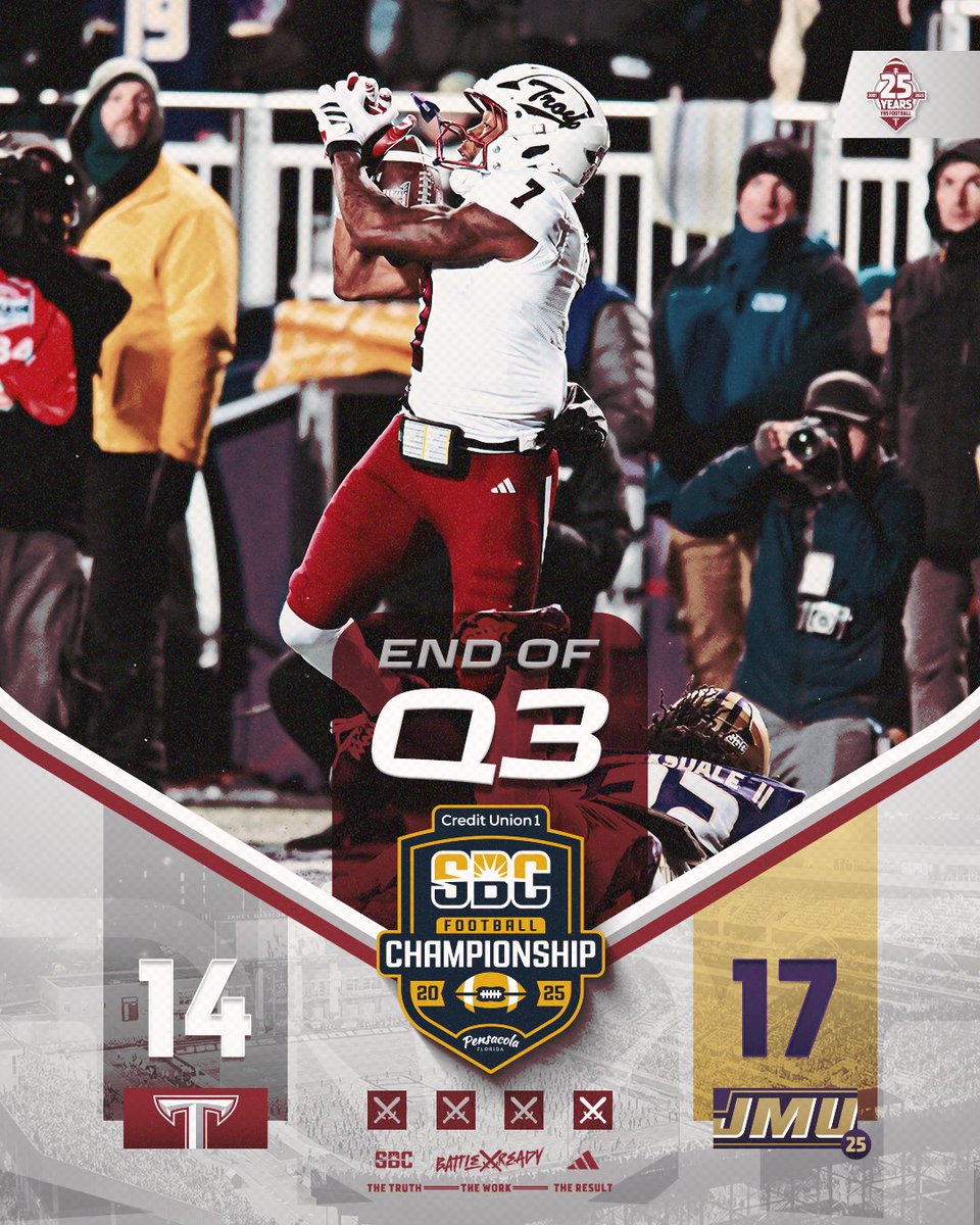 Three quarters down. One to go.

#BattleReady | #OneTROY ⚔️🏈