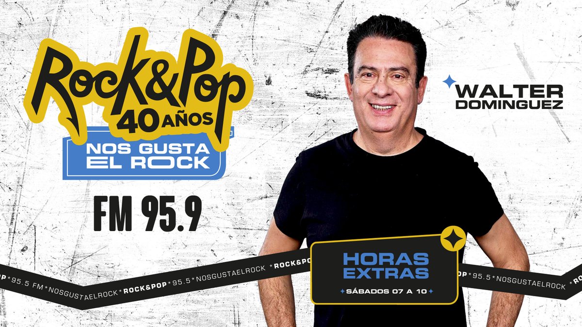 [#AHORA]

🌅Arrancá tu sábado con #HorasExtras junto a <a href="/walterdominguez/">Walter Domínguez</a>.
Noticias + rock para empezar el finde como se debe 🤘
📻 95.9FM

🔗 fmrockandpop.com
📲 Rock&amp;Pop (Android y iOS)
📳11-7082-0959
#fmrockandpop 🎸 #nosgustaelrock 🤘#rockandpop40años 🔥