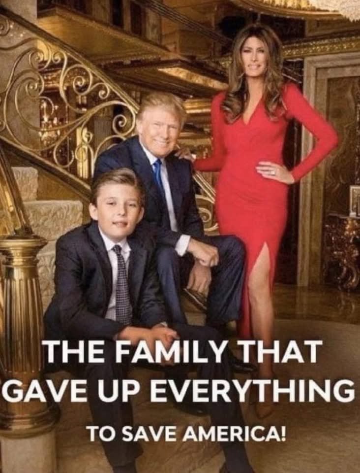 The family willing to give up everything to save our country. 
Can you imagine what our country would look like right now had Harris/Walz won? 🥴