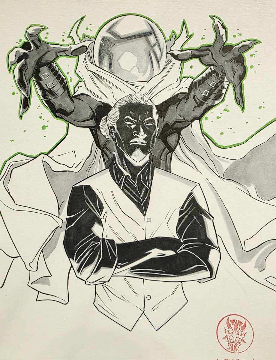 Da_Mess's tweet photo. Ultimate Mysterio + Ultimate Mr Negative commision at @tokyocc.official 

#ultimatespiderman 
#mysterio
#mrnegative 
#marvelcomics 
#davidmessina https://t.co/Bmg30LPYvN