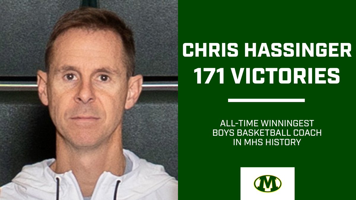 With tonight's victory over Shaker Heights, Head Coach Chris Hassinger becomes the all-time winningest coach in Medina High School boys basketball history! He surpasses legendary Medina County Sports Hall of Fame inductee Keith Sooy. <a href="/Medinaboyshoops/">Medina Boys Hoops</a>