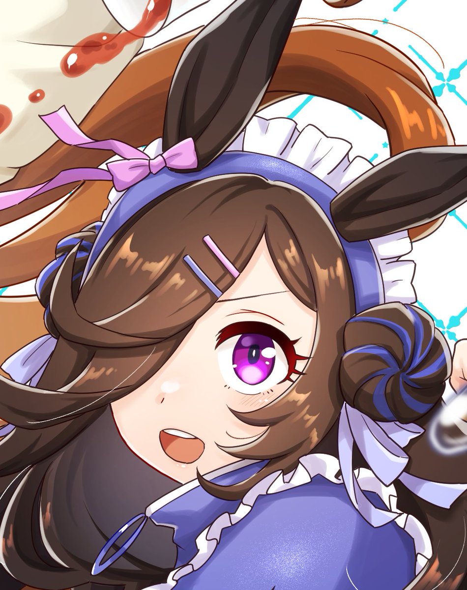 サモンさんのC107合同誌「ウマ娘ランダムコンビチャレンジSPECIAL vol. 2」に寄稿させていただきました！ジャージメイド姿のライスと〇〇〇〇のコンビです✨