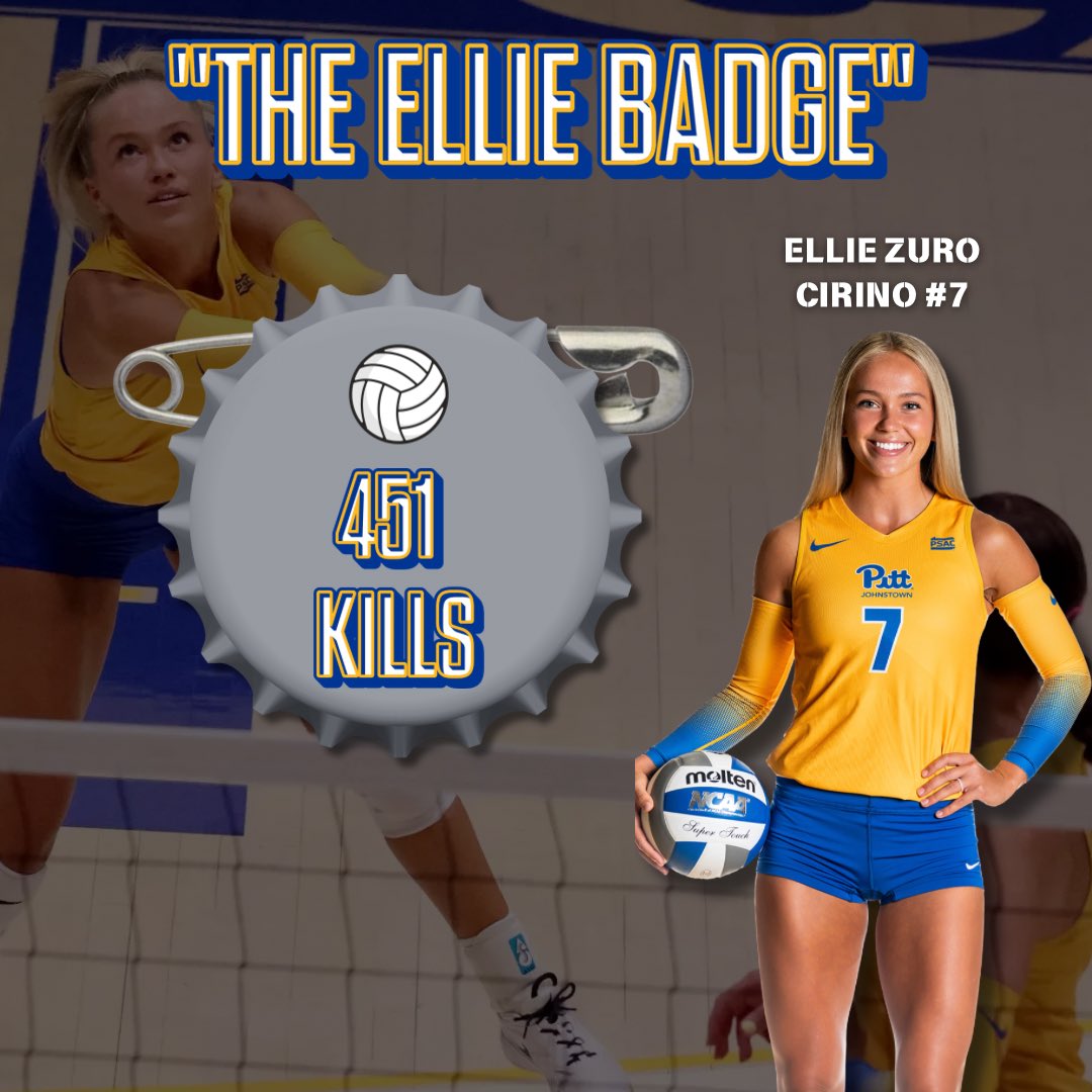 CONGRATULATIONS to Women's Volleyball's Ellie Zuro Cirino who ended the season on 451 KILLS‼️ That is 3RD most in program history‼️