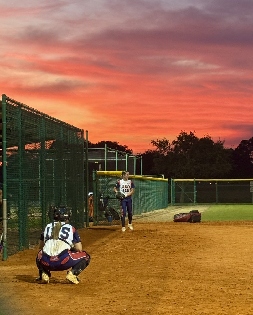 Haley_Schmitt29's tweet photo. The @USASoftball Nat’l Selection Event started off great! I started game 1 and recorded 8 of the 9 outs in the 3 innings I pitched, striking out 7 with only 1H. And I went 2 for 4 at the plate. Shout out to my catcher today @MackenzieP2027!  This experience has been amazing so far, meeting new girls, making new friendships and even sharing the field with top D1 commits. Can’t wait for games 2 & 3 tomorrow! 
@TakeCharge_SB 
@Hustle2028 
@HustleNationFP 
@Extrainningsb @linedsoftball @toppreps @ultraPreps @prepsoftball @usasoftballREC 
@usaspresident 
@USASoftballREC
