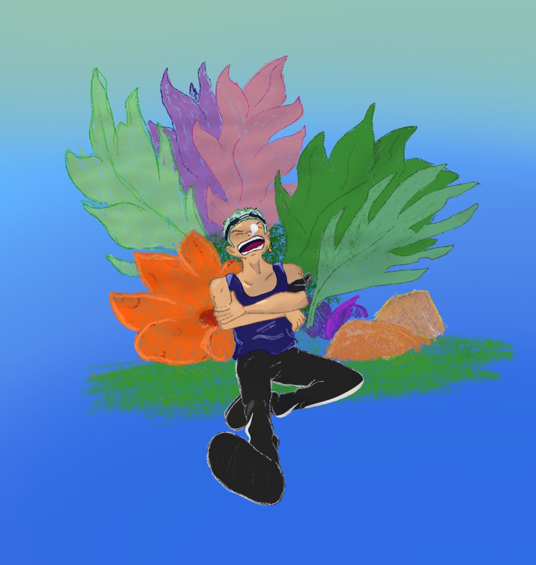 two__kaiju's tweet photo. Fanart Friday! Sleepy Skypiea Zoro 

#Onepiecefanart https://t.co/Q1hZVvWCNO