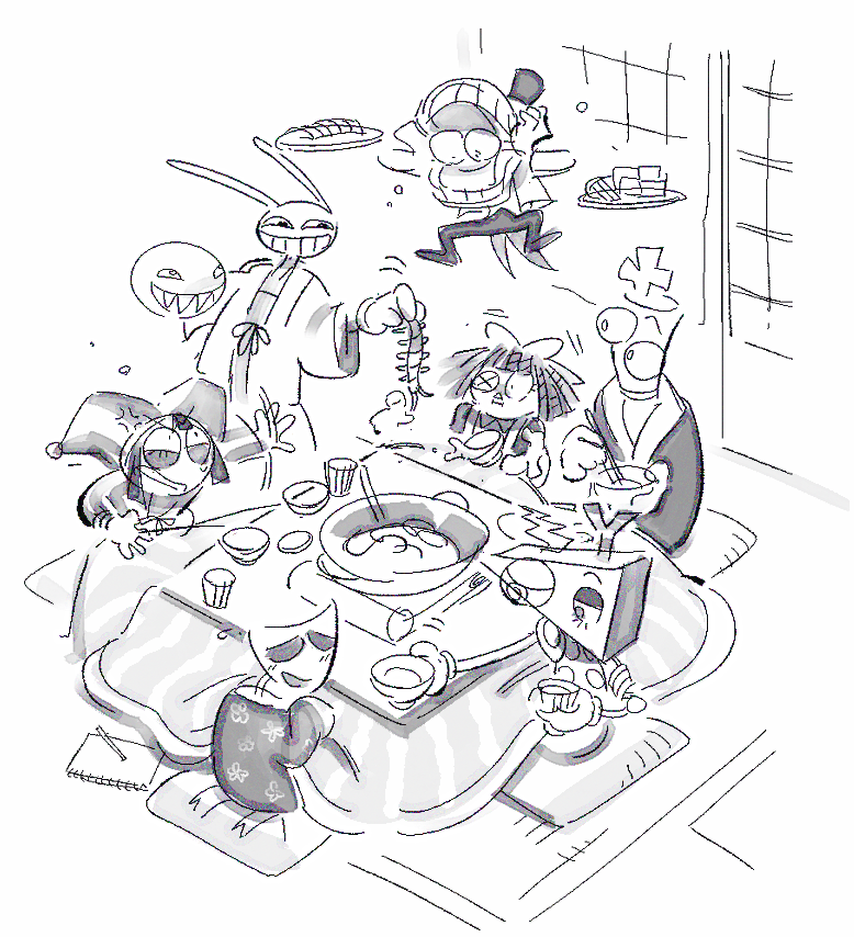 自分の頭の中では、みんながこたつを囲んで鍋料理をつついてるイメージがあるんだよな。