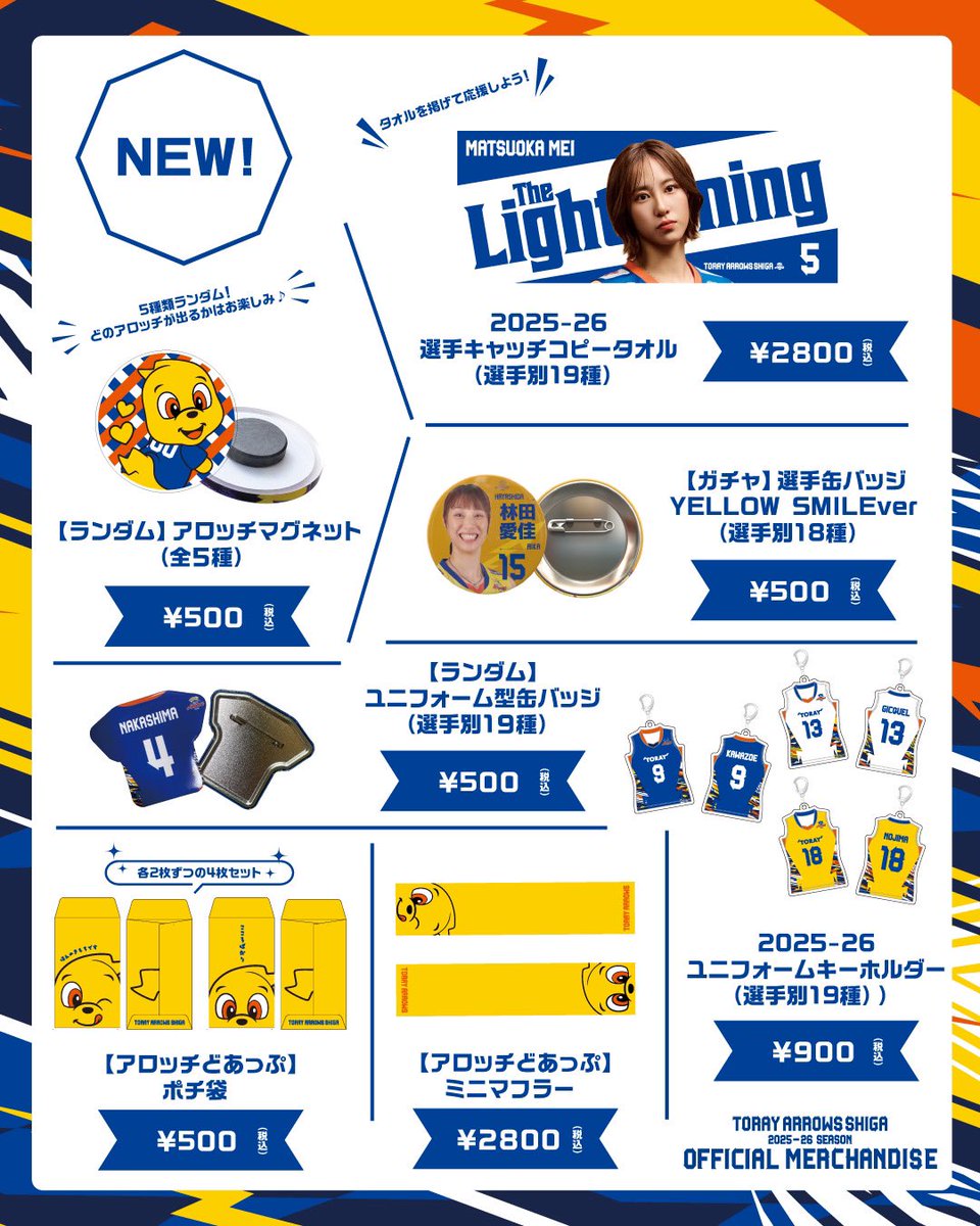 東レアローズ静岡 エイブリル選手グッズ 東レアローズ静岡 チーム