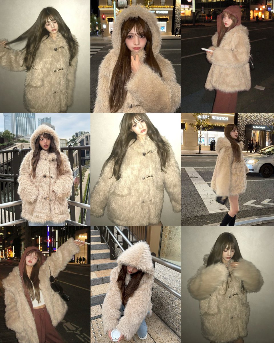 SOLNI⭐︎ソルニ⭐︎クリーム色 フード付きファーコート⭐︎新品タグ