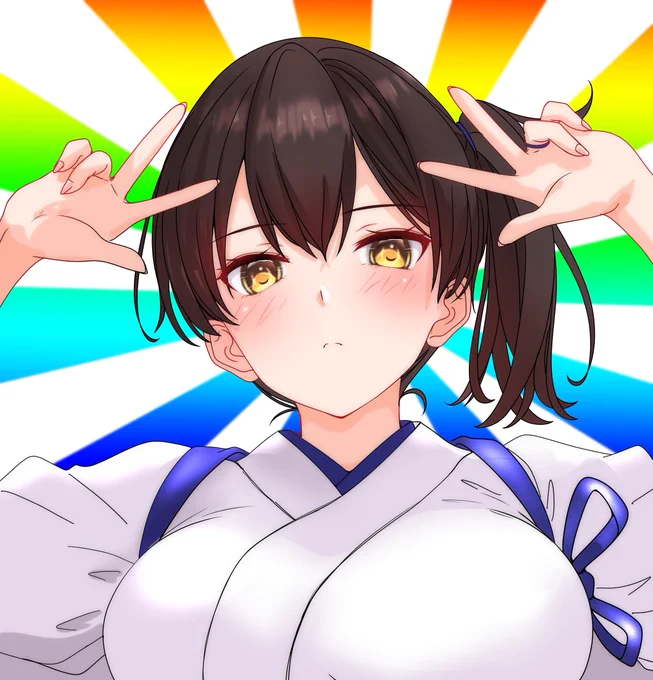 ダブルピース三連星、やっぱ加賀さんつよい、、(^q^)
