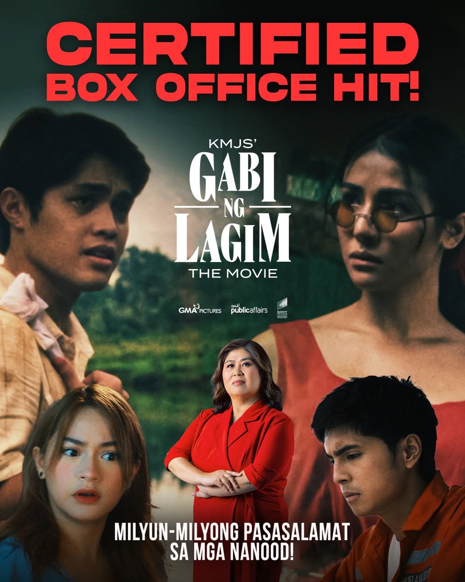 Certified BOX OFFICE HIT ang KMJS’ Gabi ng Lagim the Movie!

Milyun-milyong pasasalamat po! 🥰

Kaya sugod na sa mga sinehan para mapanood ang Horror Movie ng Sambayanan! 👻 from <a href="/GMAPictures/">GMA Pictures</a>  <a href="/sanya_lopez/">Sanya Lopez</a>