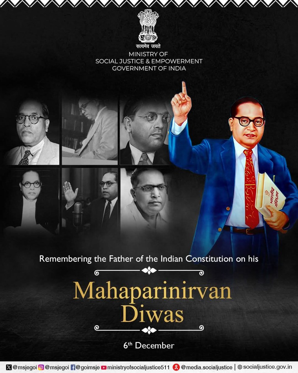 devdikar_viraj's tweet photo. #Ambedkar
भारतरत्न डॉ. बाबासाहेब आंबेडकर यांच्या स्मृतिदिनानिमित्त महान क्रांतीकर्ता, संविधान निर्माता आणि मानवमुक्तीचे प्रणेते यांना विनम्र अभिवादन.

त्यांची शिकवण — शिका, संघटित व्हा, संघर्ष करा — आजही प्रत्येक पिढीला न्याय, समता आणि मानवतेचा मार्ग दाखवते. https://t.co/I7hkhpMnJV