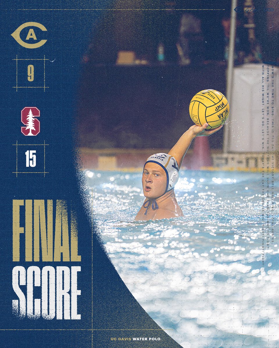 ucdavismwp's tweet photo. FINAL: UC Davis 9, Stanford 15

Thank you for the support all season long Aggie Nation 🫶

#GoAgs https://t.co/kzaPuCDIZm