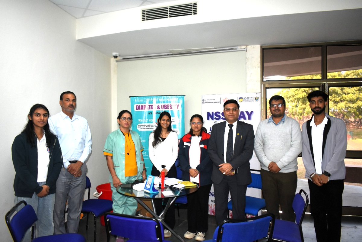 AmityUniJaipur's tweet image. Amity University Rajasthan, through the dedicated efforts of the NSS and UBA Cell, successfully organised a Comprehensive Health Check-Up Camp. At Amity, the well-being of our community is paramount.

#AmityJaipur #HealthAndWellness #Unnatbharatabhiyan