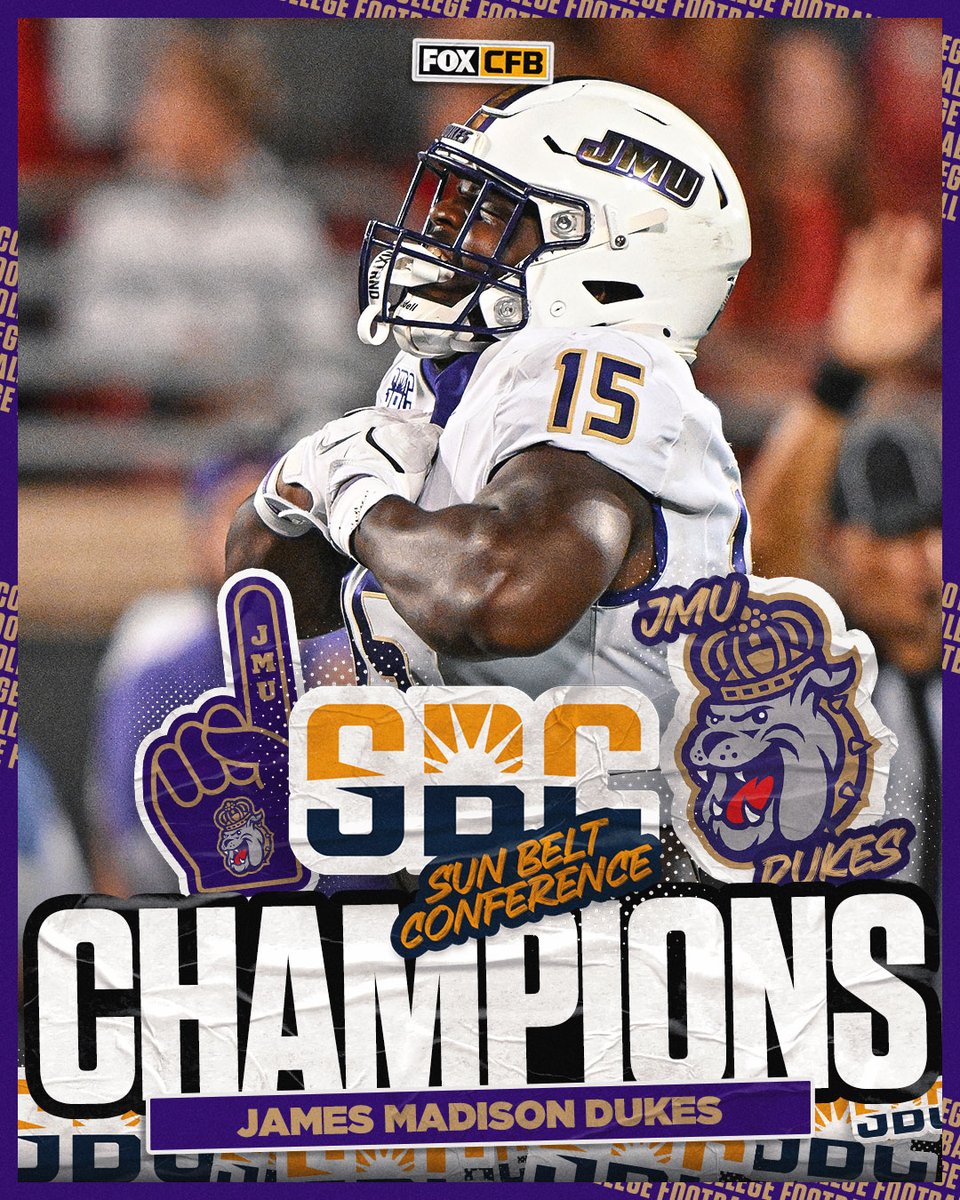 The <a href="/JMUFootball/">JMU Football</a> Dukes are your 2025 <a href="/SunBelt/">Sun Belt</a> Champions! 🏆🙌