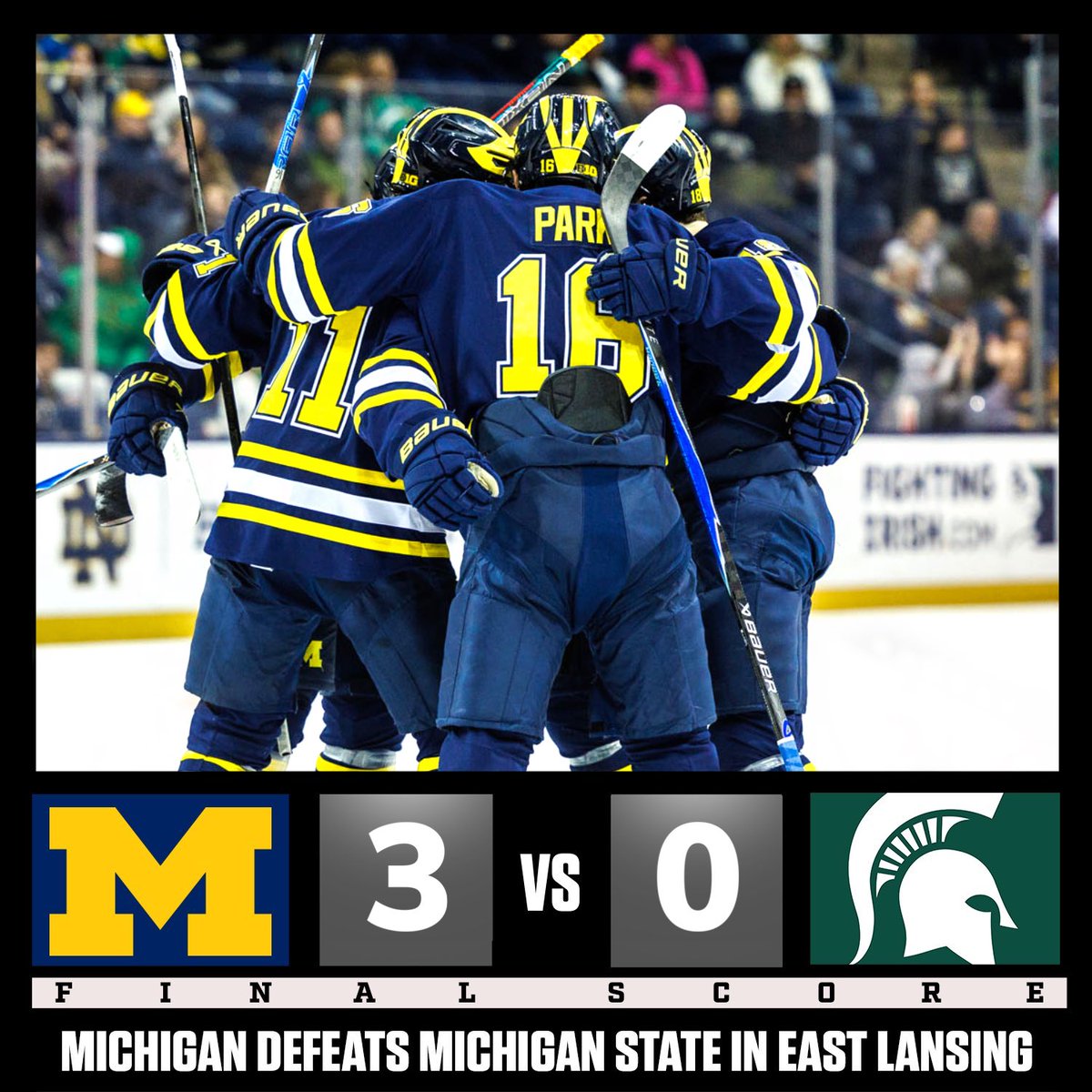Michigan Hockey takes down Lil Bro in East Lansing! 〽️ #GoBlue