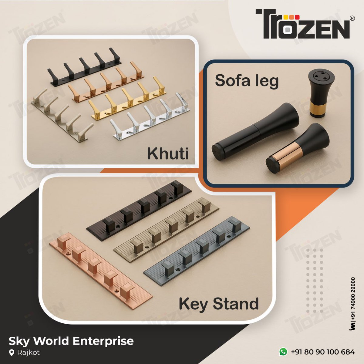 ibais_hardware's tweet image. SKY WORLD ENTERPRISE (RAJKOT)

For enquiry via WhatsApp click:
ibais.biz/8090100684

Customer Care :- +91 80 90 100 684
#trozen #rajkothardware #khutihardware #sofa #sofaleg #key #keystand #hardware #rajkothardware #fitting
.
@ibais_hardware