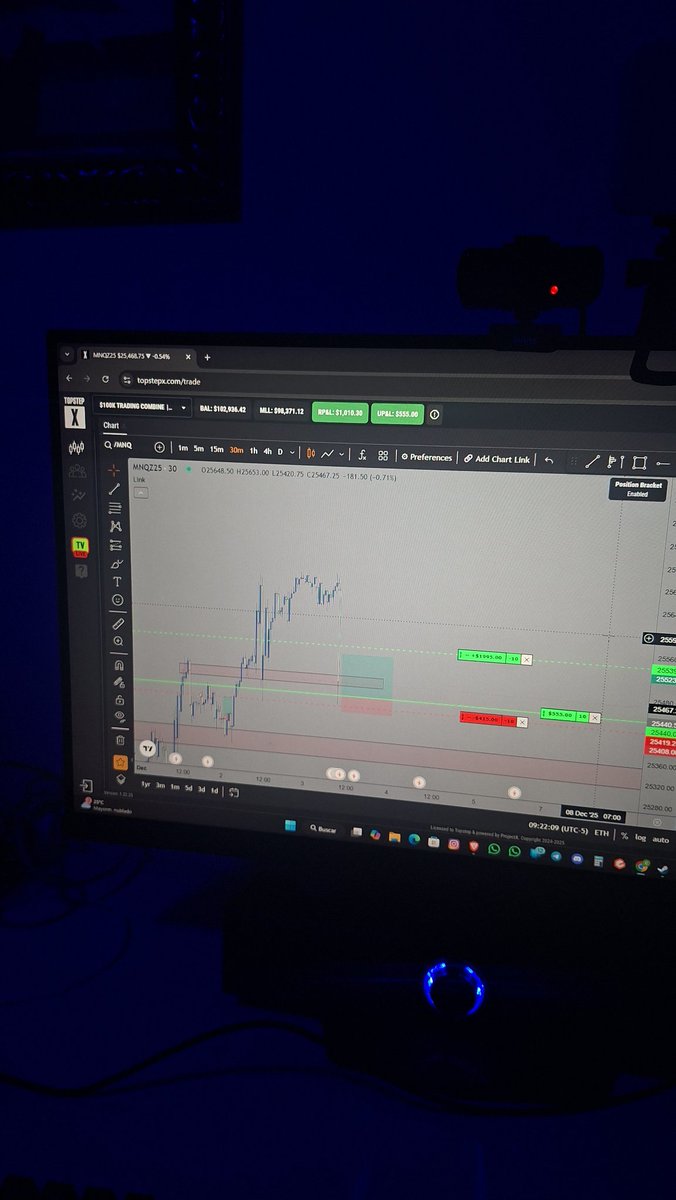 soyeliantrading's tweet photo. Enfocado en pasar esta nueva cuenta de 100k en #topstep #trading #soyeliantrading 
No dejes de enfocarte y ser muy paciente..🧲 https://t.co/AsbUlMC3Sr