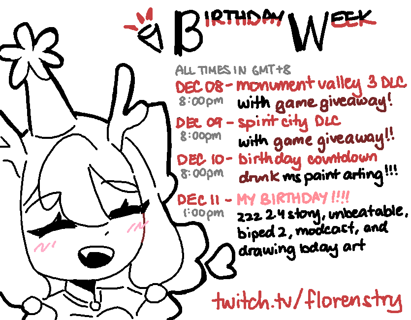 it's my birthday soon so i'm streamin next week til then ! come join pls and thank u !!! 🍰🥳✨