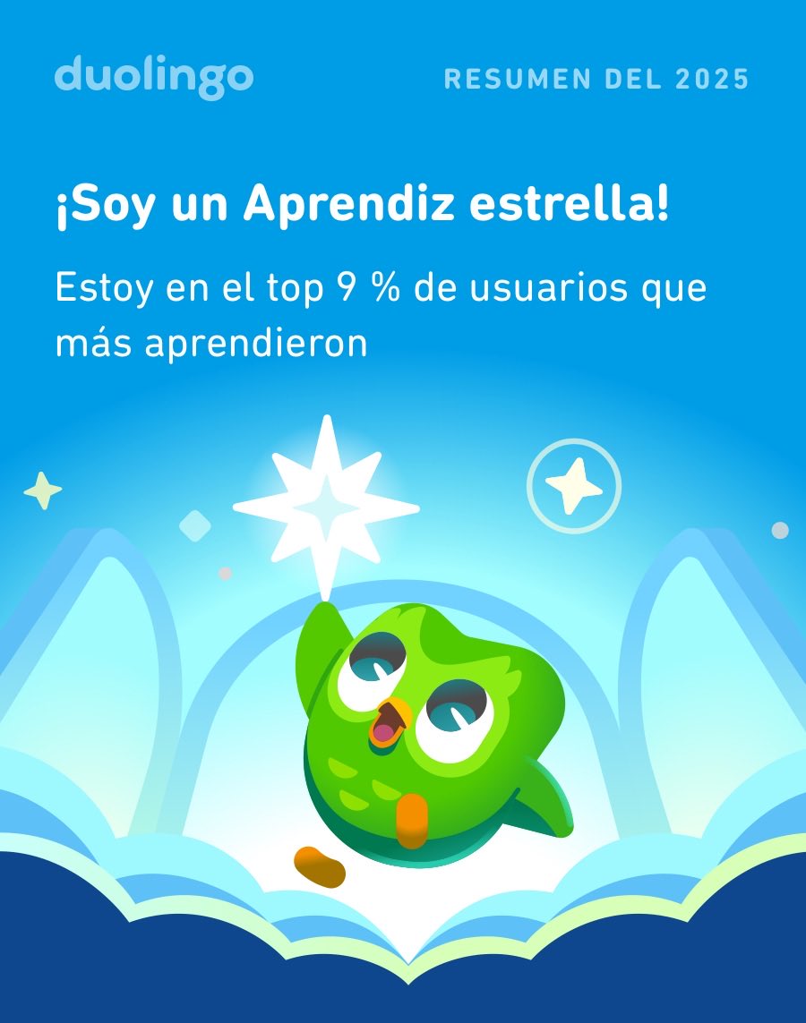 ¡Miren cuánto aprendí en Duolingo este 2025! ¿Qué tal ustedes?  #Duolingo365