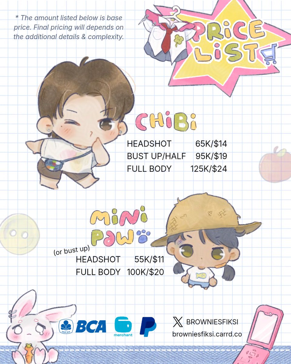 browniesfiksi's tweet photo. CHIBI #COMMISSIONOPEN !🍀

📩 dm for more info
ℹ️ check carrd (on bio) for ToS

♡ and ↻ are very appreciated. https://t.co/bv1eiS3mvQ