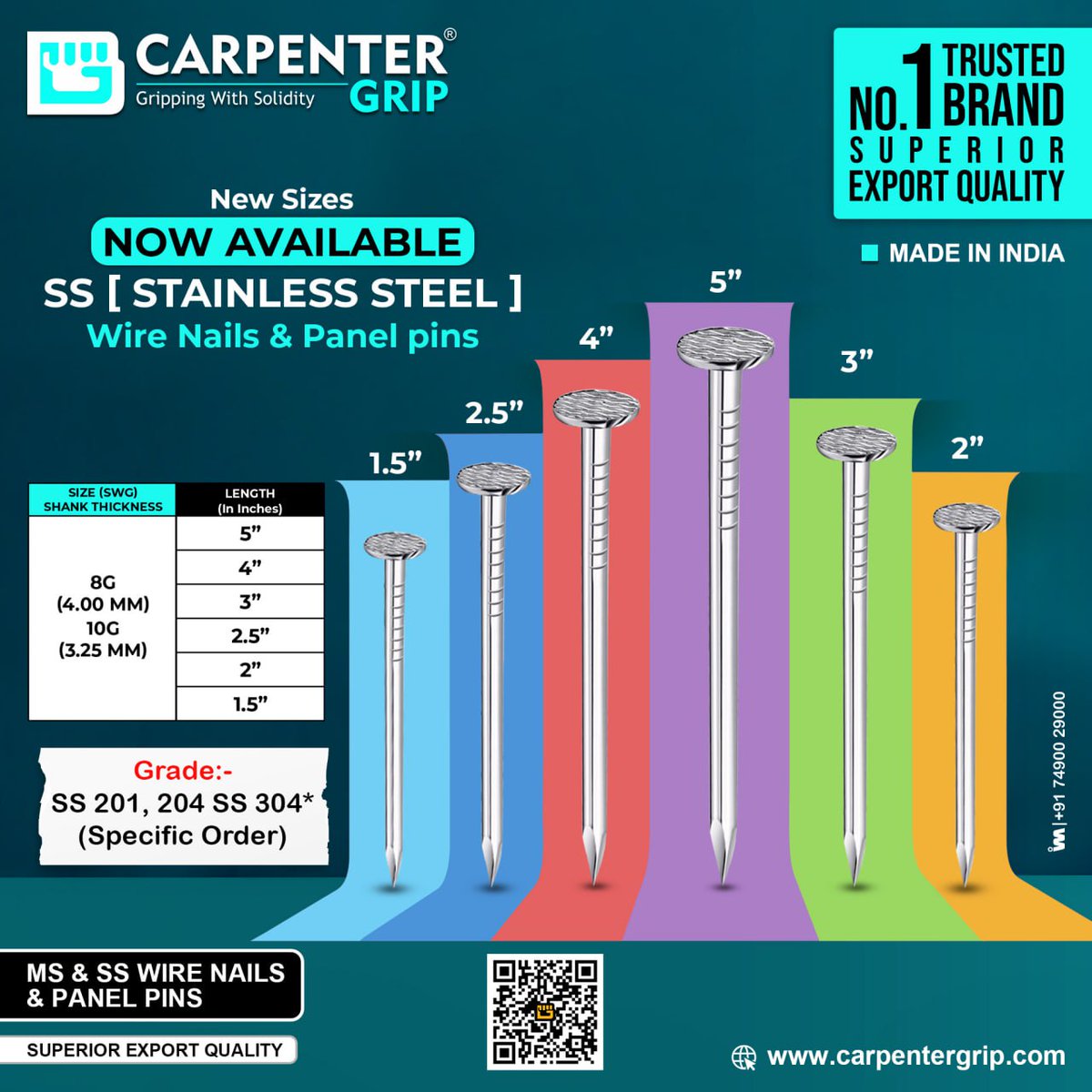 ibais_hardware's tweet photo. CARPENTER GRIP - RAJKOT
For enquiry via WhatsApp click:
https://t.co/2FO5gGKI8L
Helpline No.: +91 87800 38150
#nailsfastener #nailshardware #fastenermanufacturer #hardware #furniturefitting #hardwarenails #manufcaturer #fittingproduct
.
@ibais_hardware
@CarpenterGrip https://t.co/4mw9AkVH8i