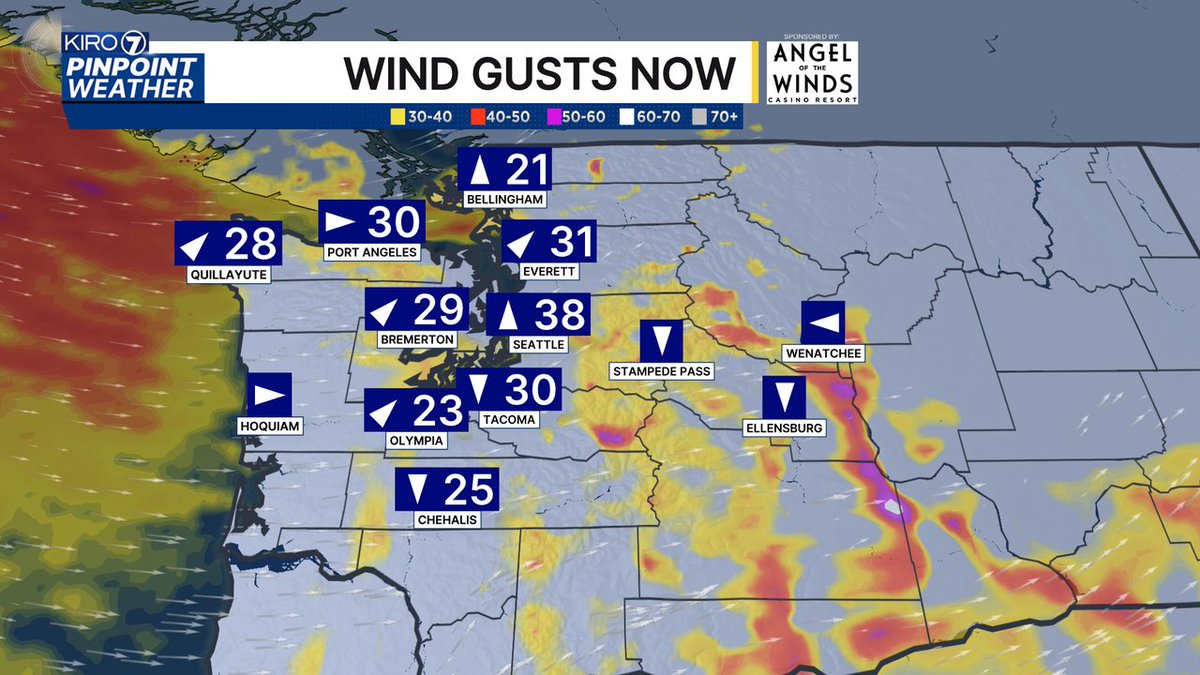 MorganKIRO7's tweet photo. Wind gusts still over 30 mph in many areas. Strong winds will continue through the evening, subsiding slowly overnight. #wawx #wawind https://t.co/ihGfFTBTzr