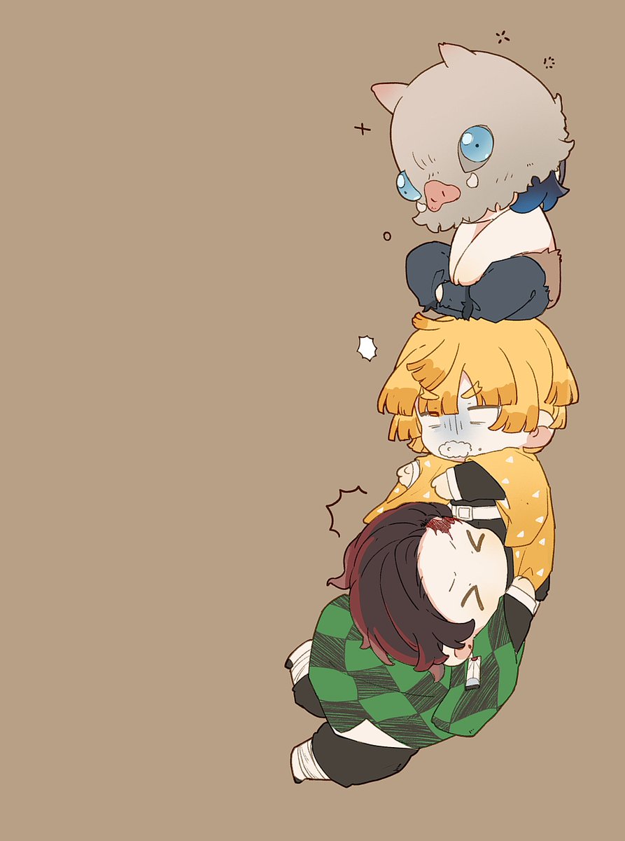 _wanko02's tweet photo. 画了三小只的壁纸
#鬼滅の刃 #Q版 https://t.co/PJuowbNX1b