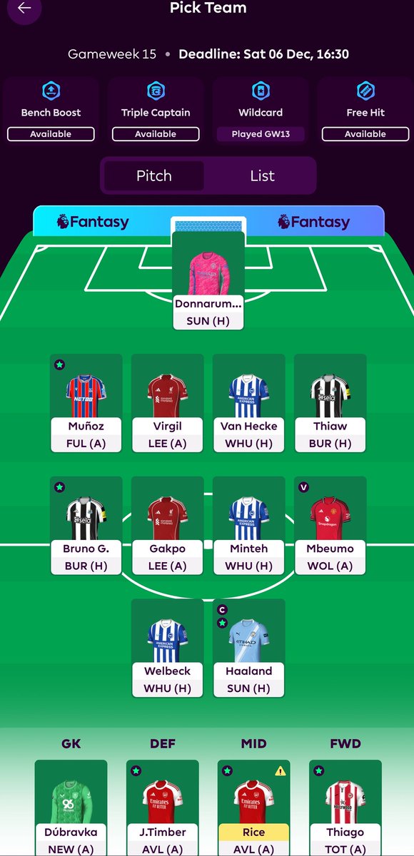 hadihusein786's tweet photo. GW15 ๐
2 FTs used (forcibly) - Savona & O'Reilly > Van Hecke & Thiaw
TV - ยฃ102.5m
๐ Down to 821k from 400k in GW14 ๐ข
Any & every thought is welcome ๐ฅฒ
#FPL #FPLCommunity #FPLIndia #fpleurope #WorldCup2026 #Mundial2026 #FIFAWorldCup https://t.co/R72hFBbVIH