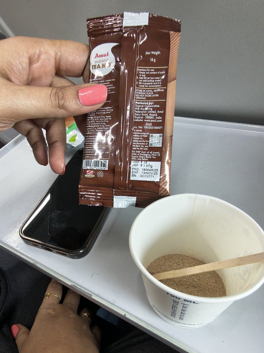 RadioActiveWiki's tweet photo. @IRCTCofficial @eCateringIRCTC train 20663 - Vande Bharat - The tea mix are expired and they are still distributing it. After complaining they aren't checking the distributed sachets and just changing for the few complained.

Date - 6th Dec 2025 
#irctc https://t.co/Q4IMulez9l