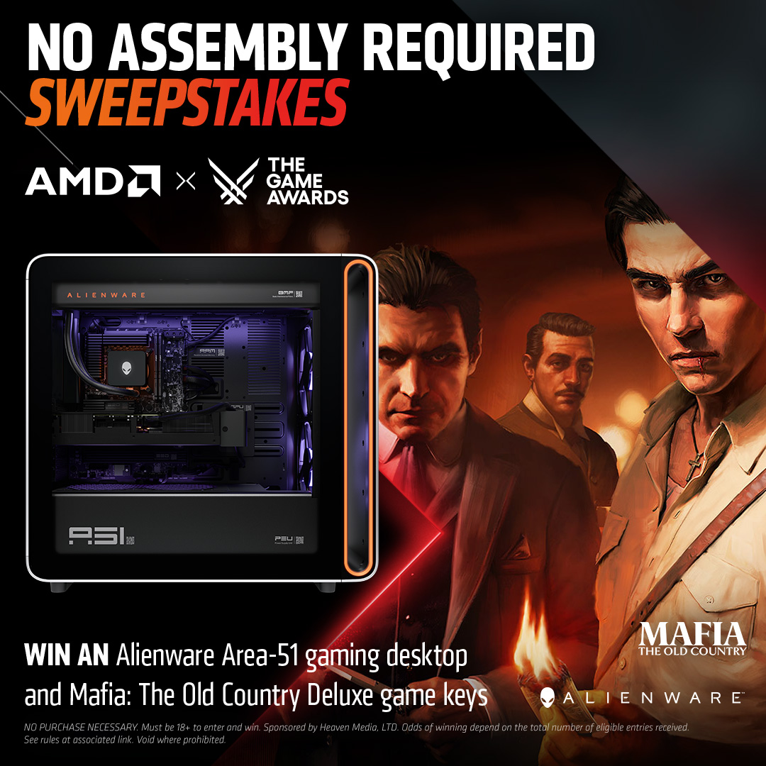 .<a href="/AMDGaming/">AMD Gaming</a> has launched another incredible sweepstakes! Enter for a chance to win an Alienware Area 51 gaming desktop, or a game key for Mafia: The Old Country Deluxe!

Learn how ➡️bit.ly/4rC3865