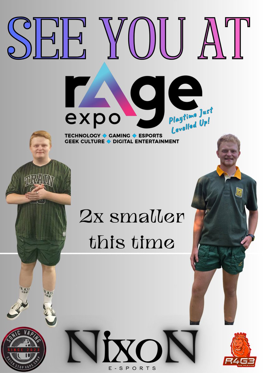 See you at #rAgeExpo2025 today🙏🫡
Gonna be hella fun!
Going with some of the <a href="/Nixon_za_org/">Nixon</a> boys <3
#CODZA #rAgeExpo