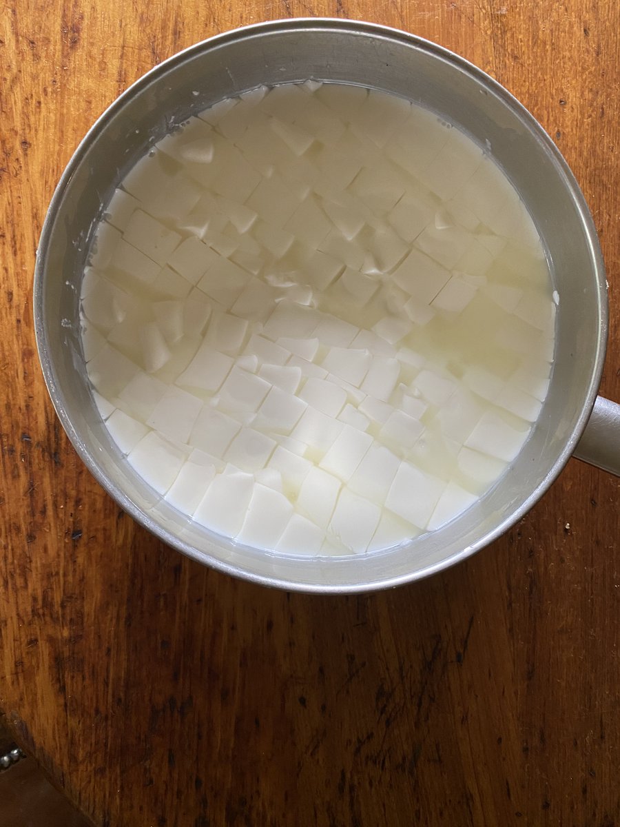 First time making mozzarella with sheeps milk.

Sheeps milk needs less rennet than other milks. I halved the amount of rennet in this recipe and still the curds were very strong after a short time. Good yield too: 400g cheese from 2 litres milk.