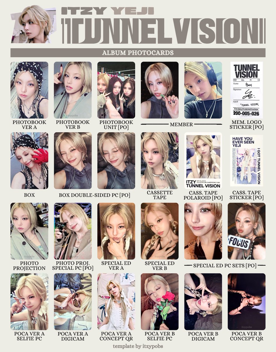 🐜 ITZY <TUNNEL VISION> TNVS all album photocards pcs & inclusions