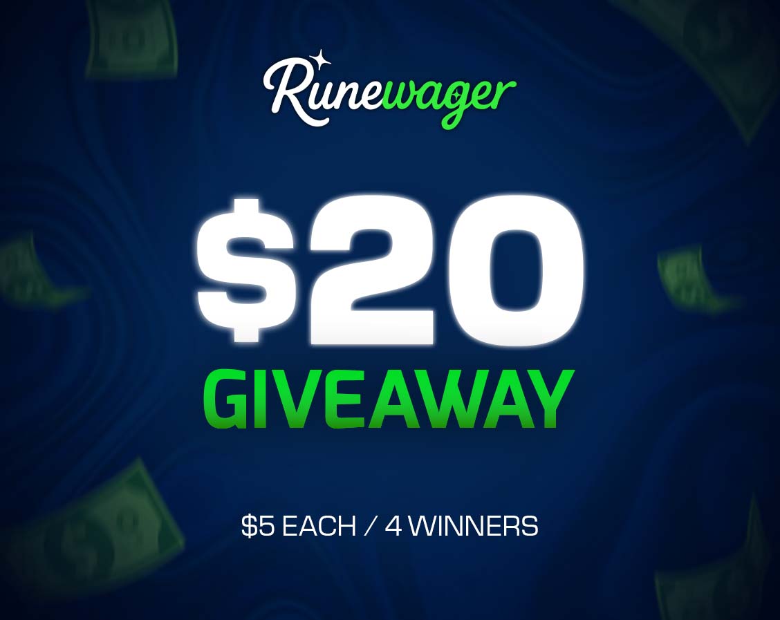 $20 – #GIVEAWAY

✅ Follow <a href="/Runewagercom/">Runewager</a>
👍 Like + Retweet
💬 Drop RW username

⏳ Ends in 48 hours