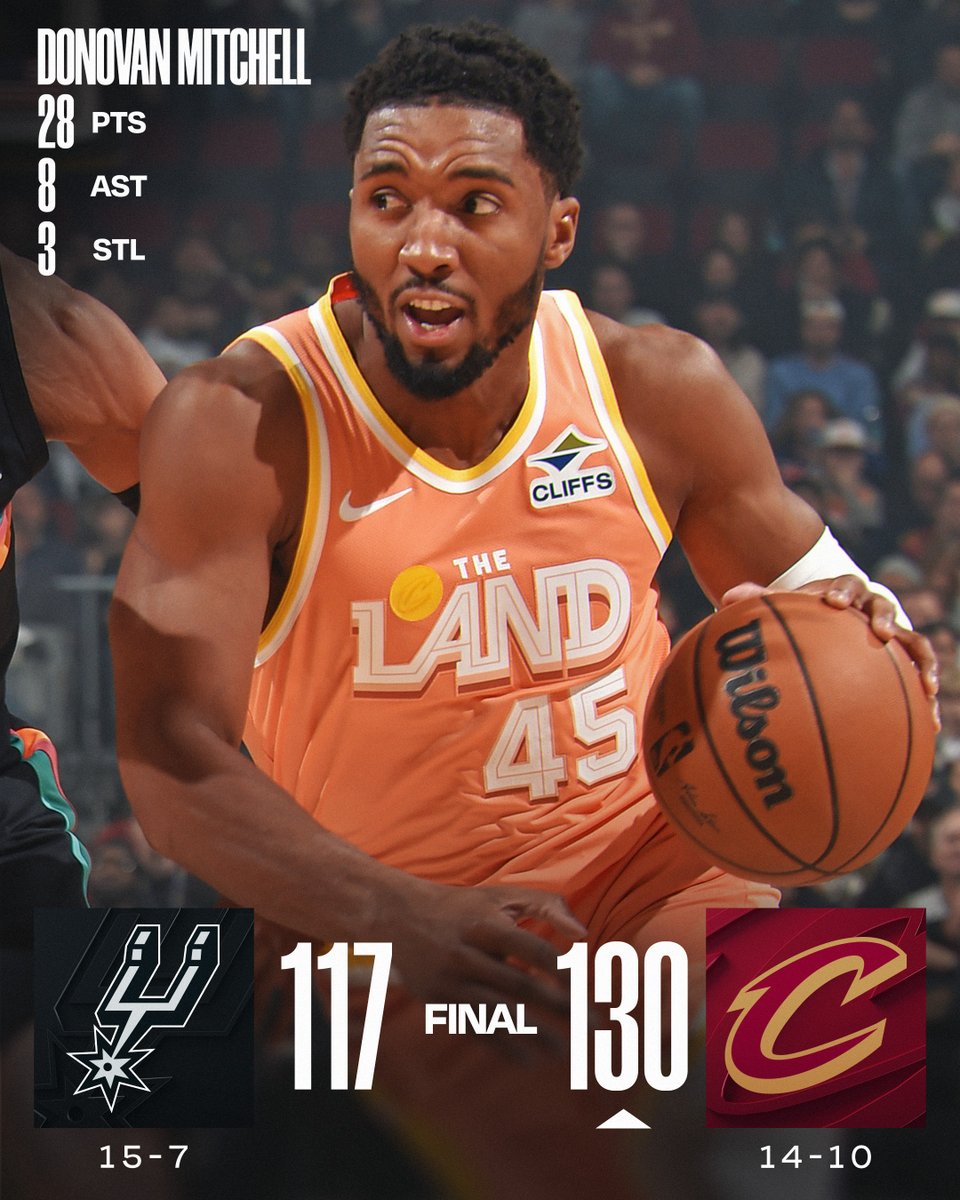 🏀 FRIDAY'S FINAL SCORES 🏀

Donovan Mitchell and the <a href="/cavs/">Cleveland Cavaliers</a> get the win at home! 

Jaylon Tyson: 24 PTS, 6 REB, 2 BLK