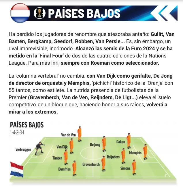 オランダページ スペイン紙MARCAによるオランダ評 かつて擁していたフリット、ファン