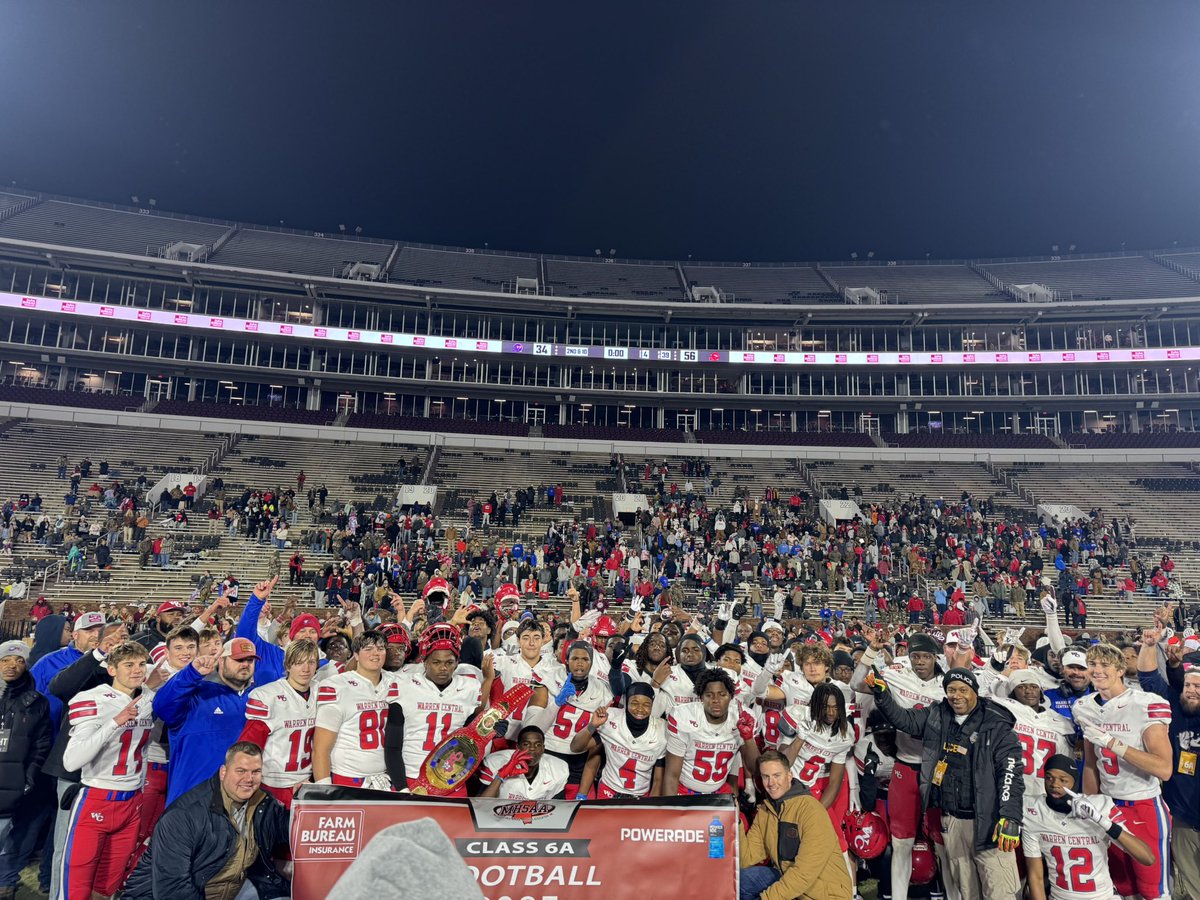 bshields0244's tweet photo. First time since 1994 and third time overall Warren Central Vikings Class 6A state champs 🏈🏈 https://t.co/h3e8wuHrWb