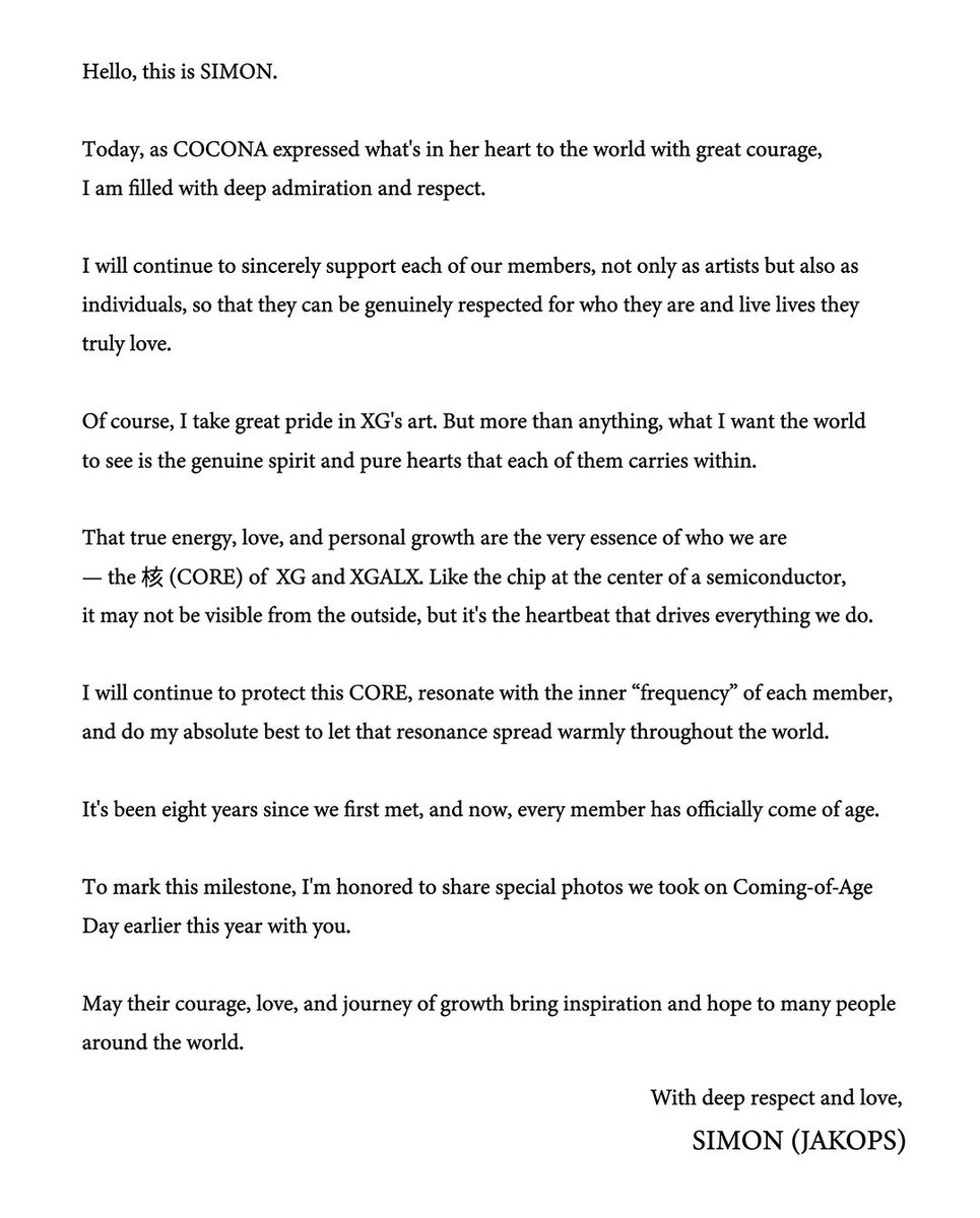 Not a group, a FAMILY. 🥹😭

#XG #JURIN #CHISA #HINATA #HARVEY #JURIA #MAYA #COCONA #JAKOPS #XGALX