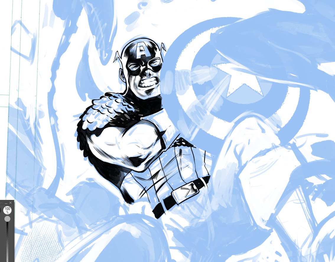 Inking Captain America! #CaptainAmerica #Marvel #MarvelComics