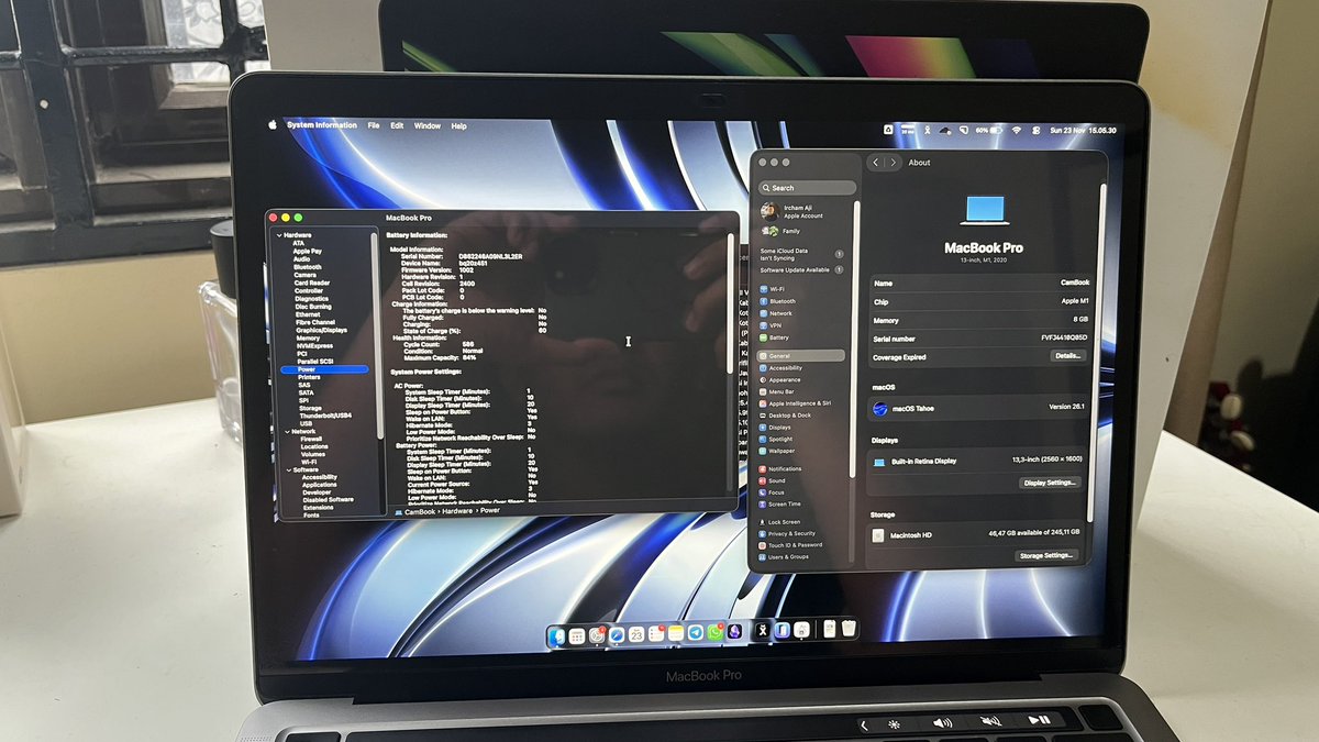 ircham_aji's tweet photo. WTS
Jual macbook pro m1 8/256 2020
COD area jaksel pasming depok
All normal, fullset &amp; box
Pemakaian sendiri CC udah 500an jadi 9.5 jt aja https://t.co/0sgiYpvL0X