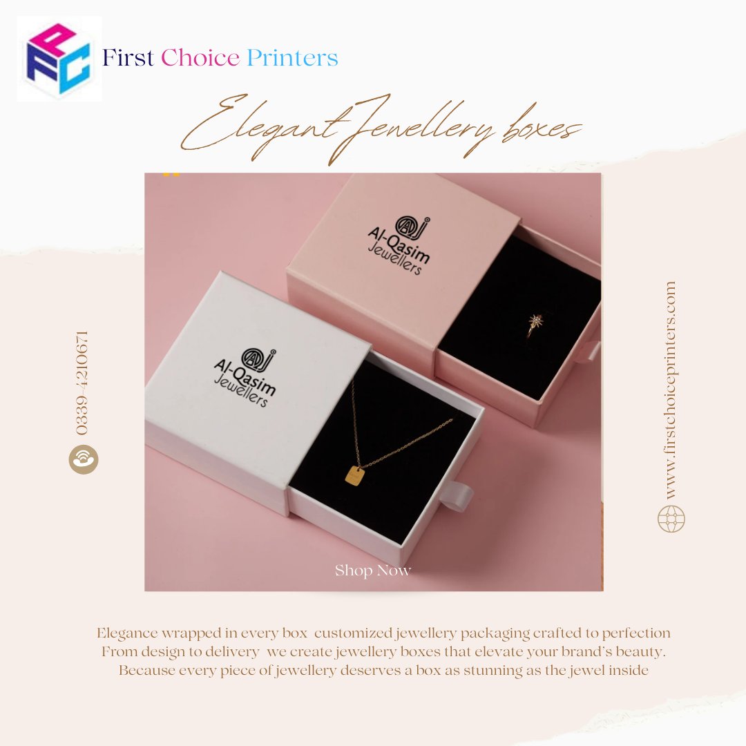 firstchoice_p's tweet image. Elevate your brand with elegance. First Choice Printers designs premium custom jewellery boxes that showcase your products with sophistication and style. From concept to creation, we deliver packaging that speaks luxury. 
📞 0833-4210671

#FirstChoicePrinters