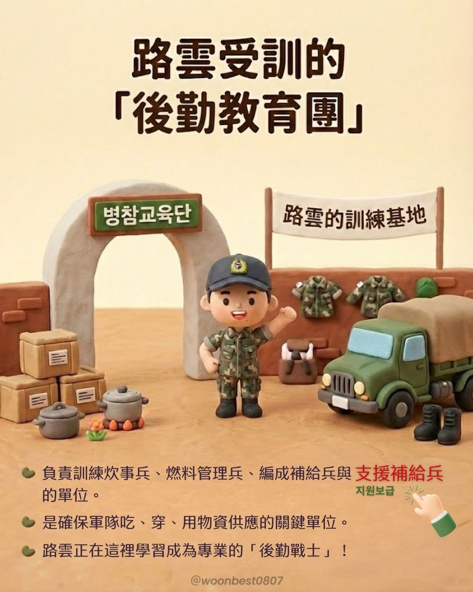 woonbest0807's tweet photo. D-506

陸軍綜合軍需學校｜後勤教育團
육군종합군수학교｜병참교육단
大韓民国陸軍 総合軍需学校｜兵站教育団
ROK Army Consolidated Logistics School｜Quartermaster Training Group

#로운 #ROWOON 
#路雲 #ロウン #ROMING https://t.co/j38s5K97Az