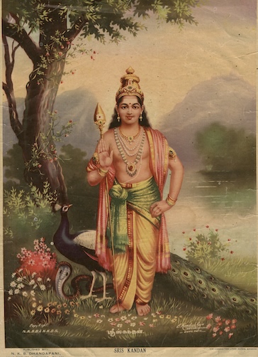 MURUGAN, SKANDA, AGNI
The fire born son of Shiva and Parvati as Agni Kumar. To truly worship Kartikeya/Murugan one must worship Shiva, Parvati, Agni and his brother Ganesha.
Kumara-Sambhavam, the birth of Skanda is said to be the greatest Sanskrit poem,composed by Kalidas.