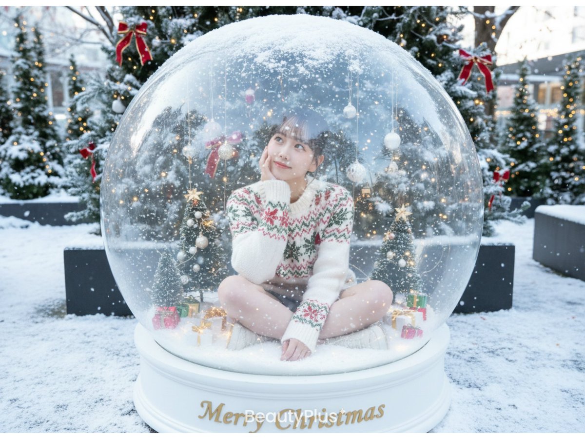 スノードームの中に入っちゃった.⋆𝜗𝜚 スノードーム大好き過ぎて3個