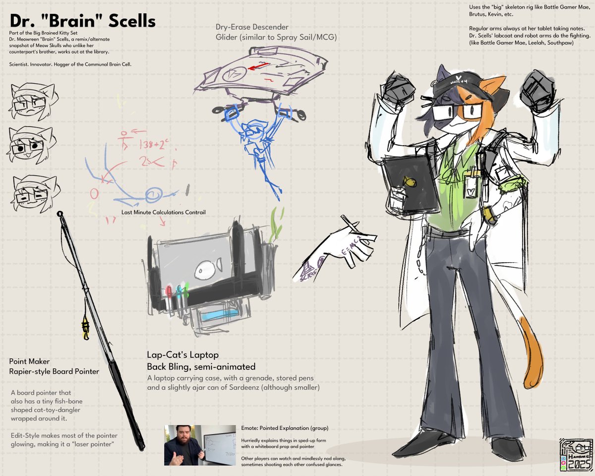 hambor12's tweet photo. A fan-concept design for a fortnite skin, a remix of Meow Skulls as a nerd instead of an emo. She'd be more like her brother, if instead of a gym she worked out at a library. https://t.co/cBbVemqmvT